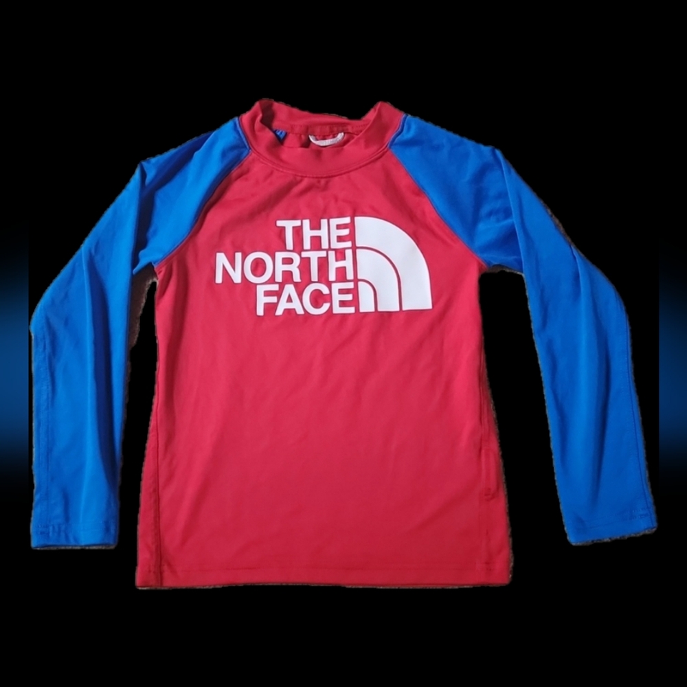 The North Face boys swimming top red blue size xs upf 40+ - Picture 2 of 7